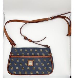 Dooney & Bourke Navy Blue Logo Crossbody Leather Purse